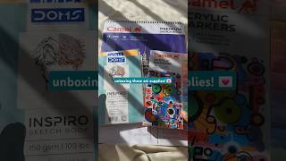 Unboxing art supplies! (not sponsored) 🎨✨️ #art #haul #asmr #satisfying #doms #camel
