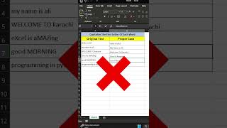 Capitalize The First Letter Of Each Word #excel#spreadsheet #exceltips #exceltutorialforbeginners