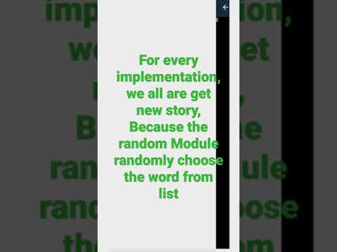 Python Basic level project|Story Generator|Random library