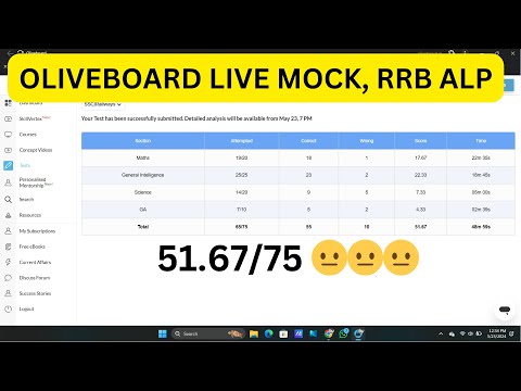 Oliveboard Live Mock Solution #testbook #oliveboard #rrb #rrbalp