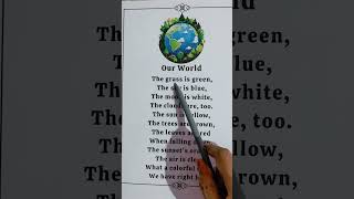 Our World Poem || Shorts Poem for kids |"Our World Poem: A Melodic Journey for Kids" ||