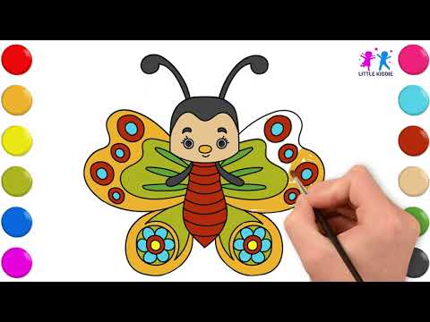 🎨 Draw & Color a Butterfly 🦋 | Fun & Easy Art Tutorial for Kids!