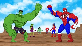 Evolution of SPIDER-MAN Family vs Evolution of HULK Family : Who Will Win | SUPER HEROES MOVIE