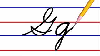 letter G, cursive handwriting practice