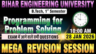 Programming for Problem Solving | B.tech 1st Sem | Mega Revision Session #beu #semesterexam #btech
