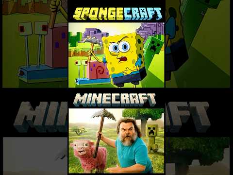 MINECRAFT MOVIE but it's SPONGEBOB #minecraft #spongebob #shorts