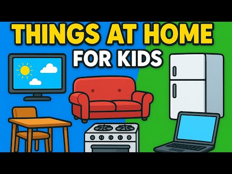 🏡 House Vocabulary for Kids | Learn TV, Fridge, Bed, Computer & More