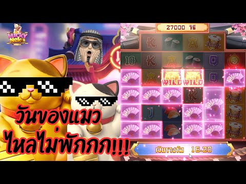 Lucky Neko : สล็อตpg สล็อตลัคกี้เนโกะ วันของแมว ไหลไม่พักกก!!!
