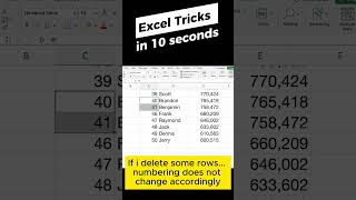Excel Tricks - auto numbering in excel  #excelhack #exceltrick #office #productivity