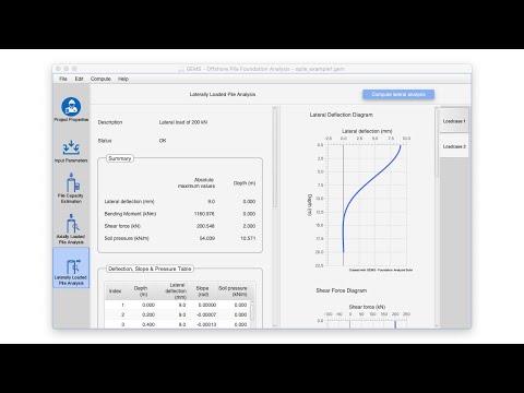 GEMS Offshore pile foundation, axial and lateral load analysis