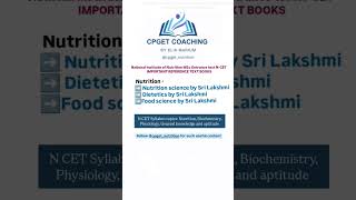 N-CET SYLLABUS, REFERENCE TEXT BOOKS #NIN #NUTRITION #msc entrance test