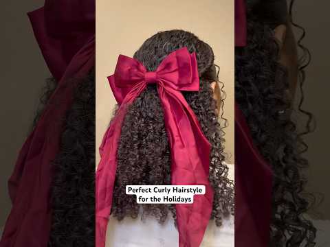 Curly Hairstyle for this holiday season 🎁 #curlyhairstyles #holidayhairstyle #curlyhairtutorial