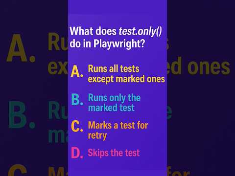 What Does test.only() Do in Playwright? | Playwright MCQ Quiz #shorts #qa