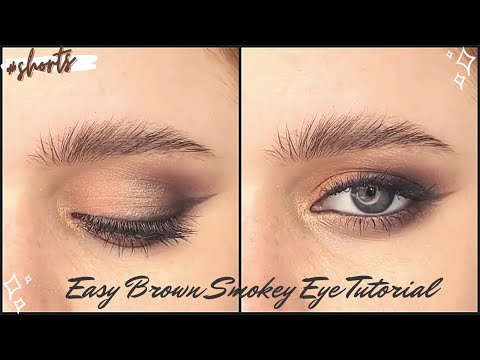 Easy Brown Smokey Eye Tutorial | Smokey Brown Eyeshadow Tutorial For Beginners | Smokey Eye #shorts