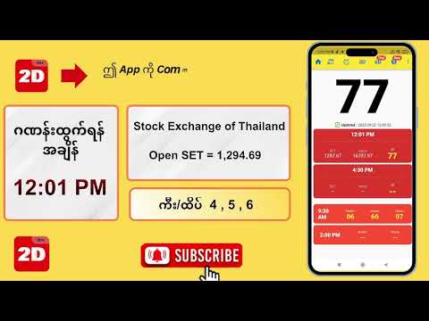 (22.09.2025) နေ့လယ် (12:01PM) 2D3D Live တိုက်ရိုက်