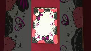 Beautiful Butterfly Border Design for Project File | Aesthetic Pink & Black File Design 🦋✨ ”#Project