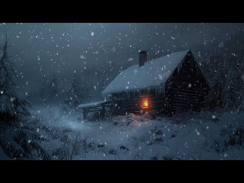 Winter Night in the Abandoned House on the Mountain | Severe Blizzard & Blustery Wind Sounds