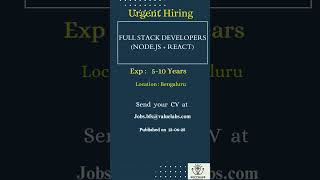 Full Stack Developers Node js +React JS #bengaluru  #remote  #coding #reels #viral #modi #nodejs