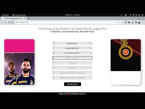 How to run IPL score predictor Flask App