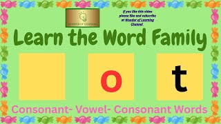 --ot Word Family~ CVC 3 Letter Words~ Learn How to Read for Kids