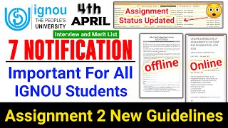IGNOU Released Assignment 2 New Guidelines for the June 2022 TEE_Assignment Staus_Grade Card Update