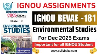 IGNOU BEVAE 181 Solved Assignment 2025 || IGNOU Dec 2025 BEVAE 181 Solved Assignment