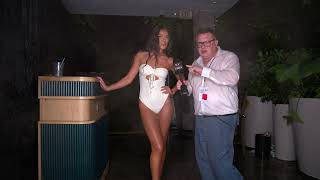 Model Brooke Wolmart in Designer Sunburst for MiamiSwimWeektheShows when runway show was rained out