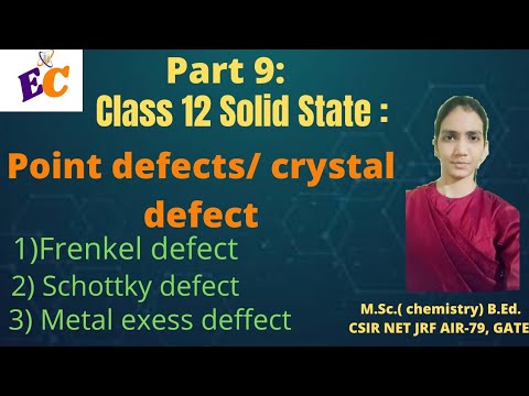 Solid state class 12|| point defects in crystals||crystal defects