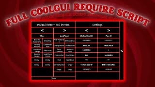 Roblox Require Script Showcase #24 | c00lgui Reborn by v3rx