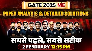 GATE 2025 ME Exam Analysis & Detailed Solutions | Mechanical Engineering