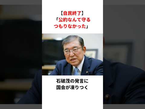 【石破茂】「公約なんて守るつもりなかった」国民を裏切った自民党がヤバすぎる！