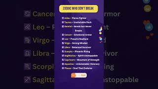Zodiac Who Don't Break #astrohoroscope #astrologyfacts #astrologyposts #zodiac #horoscope #astro