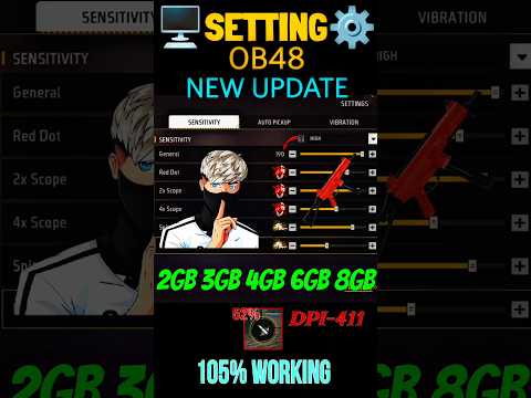 All Gun Headshot Sensitivity Setting After New OB48 Update | Free Fire Max Auto Headshot Sensitivity