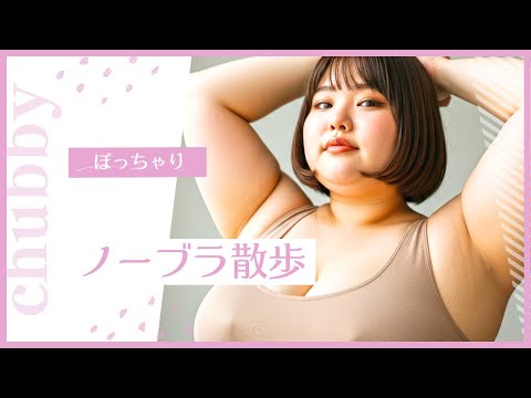 【ノーブラ散歩】AIぽっちゃり美女　公園散歩編