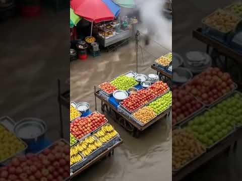 "Rising Water in Village's Market". #ytshorts #villagerlifestyle #floodwaters #youtubeshorts