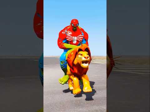 Hulk Spider & Dog Save Mufasa from Venom's Brothers! (GTA 5 #Shorts)