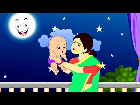 Chanda Mama | चंदा मामा | Hindi Cartoon Rhymes | Hindi Poem For Kids
