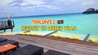 Maldives Arrival Vlog | Airport to Water Villa by Speedboat 🛥️ | Water Villa Tour 