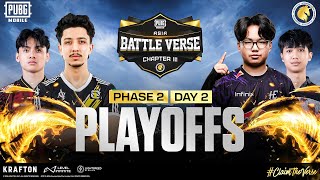 PUBGM BATTLE VERSE ASIA CHAPTER III | PHASE 2 PLAYOFFS DAY 2 | FT. #BTR  #HORAA #RRQ #ASI8 #AE #DRS