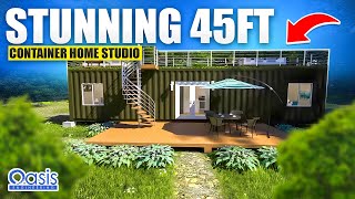 Inside a Stunning 45ft High-Cube Container Home Studio with Rooftop Patio!