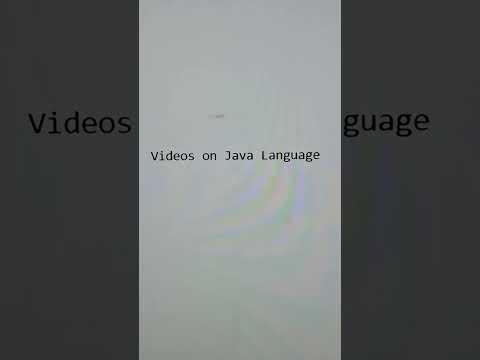 We are going to post videos on java programming language on this channel.