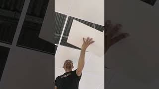 drop ceiling installation #diy #construction #renovation #easypeasy