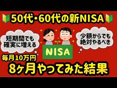 【新NISA⚠️50代60代こそ始めるべき】8ヶ月でまさかの結果に 【 新ニーサ 楽天証券 投資 】