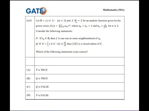 GATE 2023 Mathematics , Complex Analysis