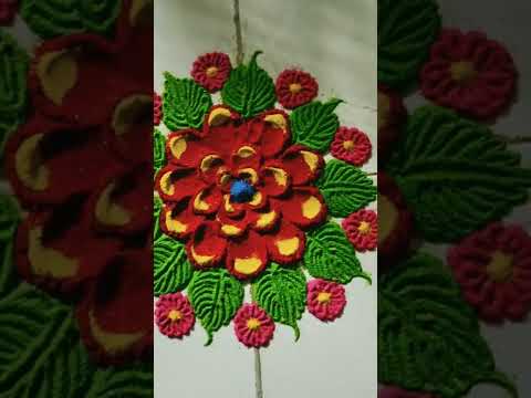 Colorful Rangoli✨#rangoli #viral #trending #shorts #like #3d #trending #newrangoli #explore #flower