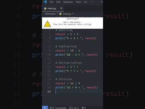Python Basics: ARITHMETIC OPERATIONS in Under a Minute! 🧮