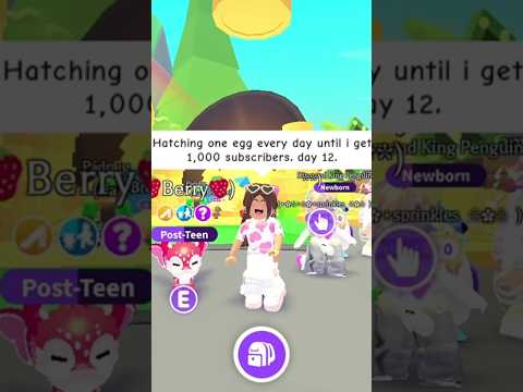 Hatching one egg every day until I get 1,000 subscribers. Day 12! #adoptmeroblox #1000subscribers