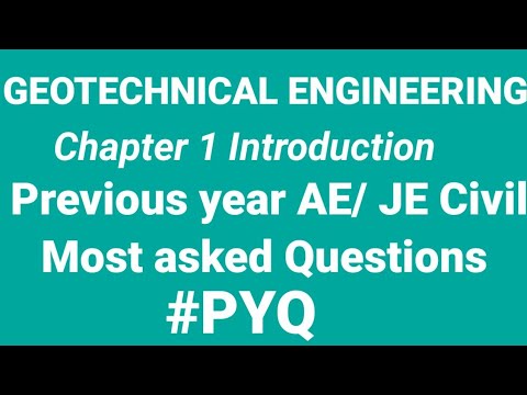 Geotechnical engineering Chapter 1 Introduction Important questions for RRB JE 2022, SSC JE, UPMRC