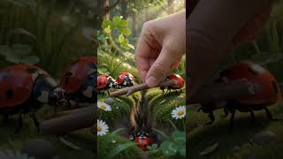 🐞 Little Ladybugs Cross the Bridge Together! 🌉❤️ | Educational Kids Cartoon #shorts #cute 