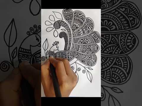 🦚 #peacockmandala  how to draw peacock 🦚 using mandala #artforbeginners #mandalaart #shotrs